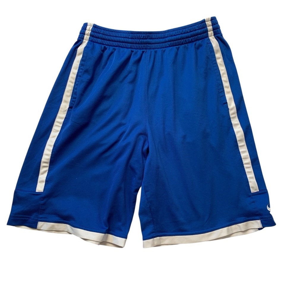 Nike Men’s Blue Dri-FIT Athletic Shorts Size Medium White Trim